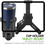 Cellet Tablet Mount with a Cup Holder Base Compatible for Apple iPad Pro, Air, Mini, Samsung Galaxy Tab, Surface Go (Extra Cup)