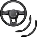 2-Piece Steering Wheel Cover, Carbon Fiber Segmented Steering Wheel Protector, Universal and Anti-Slip Durable Car Leather Pr