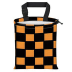 Car Trash Bag Large Hanging Can for Back of Seat, Cute Waterproof Car Garbage Bag for Vehicle, Travelling, Outdoor Black Orange Checkerboard