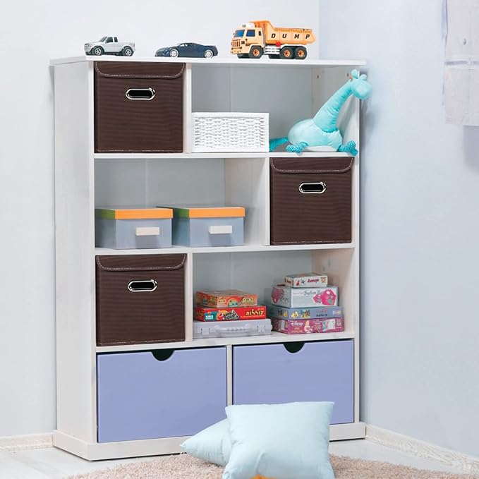 Closet Organizers Fabric Storage Bins With Lids Collapsible Cube Storages Organizer Basket With Handles,Storage Boxes for Clo