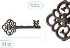 Comfify Cast Iron Skeleton Key Holder for Wall - Decorative Farmhouse Rustic Wall Mount Key Organizer - 3 Key Hooks - Vintage