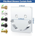 Metal Shower Rod Holders, Adhesive Shower Curtain Rod Holder for Wall- No Drilling or Screw Mount, 2 Pack Heavy Duty Shower R
