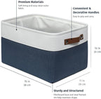 OrganiHaus Large Fabric Storage Baskets for Shelves 3 Pack, 15x11in Closet Storage Bins, Canvas Storage Bin for Organizing, C