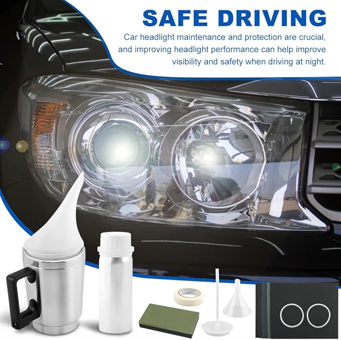 Saycker Car Headlight Restoration Kit, Auto Headlight Lens Polish Repair Kit Atomizing Cup Headlight Renovation Tool Auto Res
