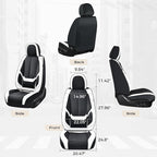 Coverado Seat Covers, Car Seat Covers Front Seats, Leather Seat Covers for Cars, Car Seat Protector Waterproof, Black Car Sea