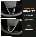 JSWAN Carbon Fiber Steering Wheel Panel Cover Fit for Tesla Refreshed Model 3 Highland Performance (2024+) Model Y Juniper (2025+) Steering Wheel Frame Trim Cover Accessories (Gloss Twill Weave)