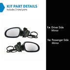 TRQ 2 Piece Driver and Passenger Side Mirror Assembly Set Electric Adjustment Heated No Memory Gray Compatible with 2006-2010