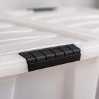 IRIS USA 40 Qt Stackable Plastic Storage Bins with Lids, 6 Pack - BPA-Free, Made in USA - Discreet Organizing Solution, Latch