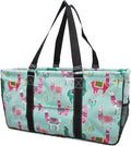 NGIL Extra Large Utility Tote Reusable Grocery Organizing Bag Oversized Collapsible for Storage, Picnic,Car, Beach (Llama Black)