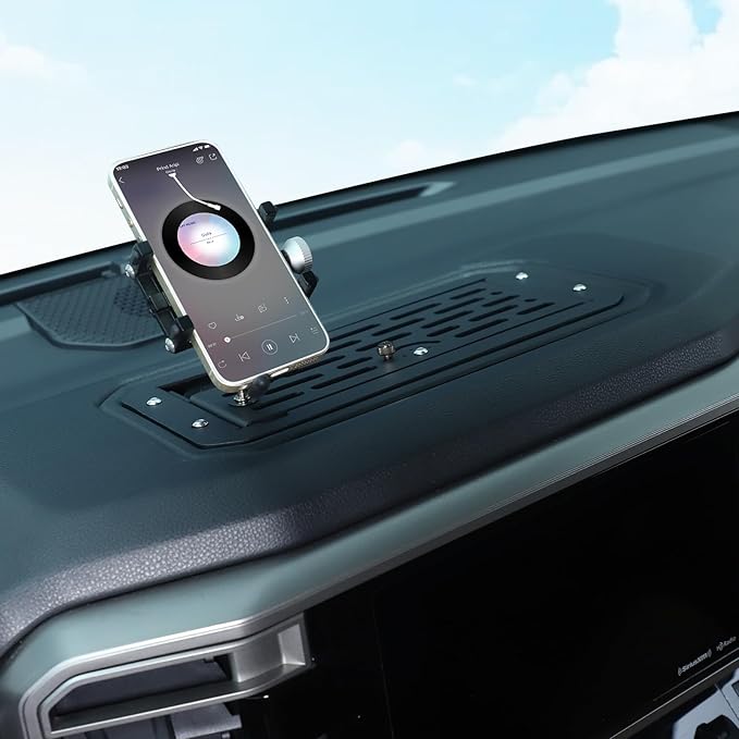 Aunginsy Center Console Dash Storage Organizer Tray Compatible with Toyota Tundra/Sequoia 2022-2026, Car Dashboard Multi-Functional Phone Holder Storage Box Insert with Mobile Phone Mount Accessories