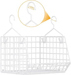 7 Tier Hanging Closet Organizer and Storage, Foldable Wire Closet Shelving with 4 Large Hooks+5 S Hooks,Hanging Basket for Cl