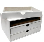 UnionBasic Document Organizer, 3-Drawer File Cabinet Document Storage Box, Office Desktop Filing Organizer, White