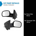 TRQ 2 Piece Driver and Passenger Side Mirror Assembly Set Electric Adjustment Non-Heated No Memory Black Compatible with 2001