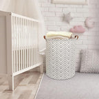 CLOCOR Large Round Storage Bin,Collapsible Storage Baskets, Dirty Laundry Hamper Baskets for Baby Boys and Girls, Office, Bed