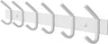 White Coat Rack Wall Mount – 17 Inch Stainless Steel Hook Rail with 6 Heavy Duty Double Coat Hooks – Wall Mounted Coat Hanger