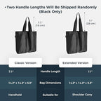 pack all 16L Lightweight Packable Tote Bag, Water Resistant Foldable Grocery Bag, Reusable Shopping Bag (Black)