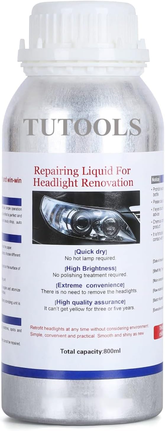 600ML Headlight Restoration Liquid,Automobile Headlight Lens Polish Repair Liquid, Car Headlight Scratch Restoring Fluid for 