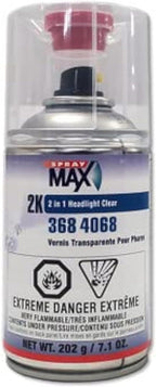 SprayMax 2K 2in1 Headlight Clear Coat | Professional Headlight Restoration Spray & UV Coating Protection | Fixes Scratches, Y