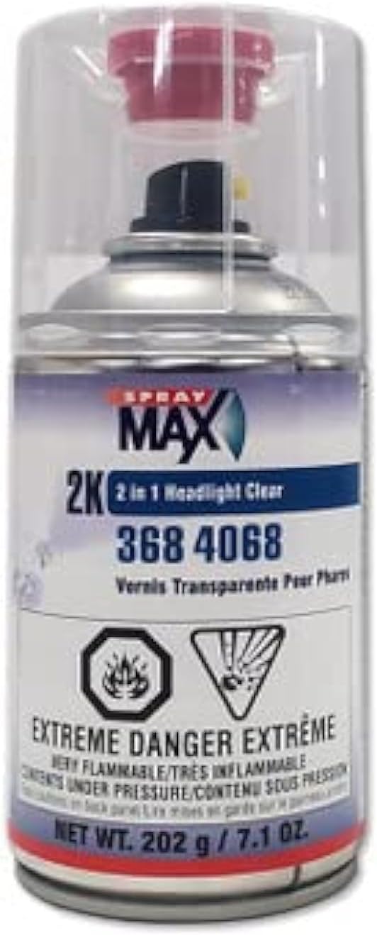 SprayMax 2K 2in1 Headlight Clear Coat | Professional Headlight Restoration Spray & UV Coating Protection | Fixes Scratches, Y