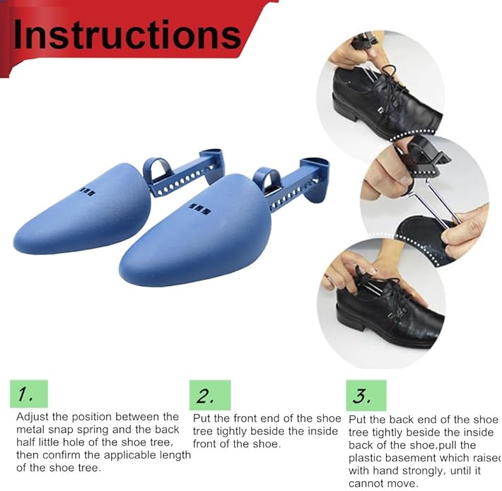 EchoDone 10 Pairs Plastic Shoe Tree Stretcher Shaper for Men