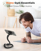 A2C Flexible Gooseneck Phone Holder for iPhone Magsafe, Long Arm Gym Magnetic Phone Holder for Treadmill Peloton, Portable Fitness Home Gym Accessory, Phone Mount for Stroller/Shopping/Golf Cart/Desk