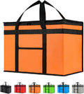 NZ home Insulated Bags for Food Delivery (2XL) Grocery Shopping Cooler Bag, Pizza Delivery, Hot & Cold Catering Tote, Reusable, Foldable & Heavy Duty (Orange)