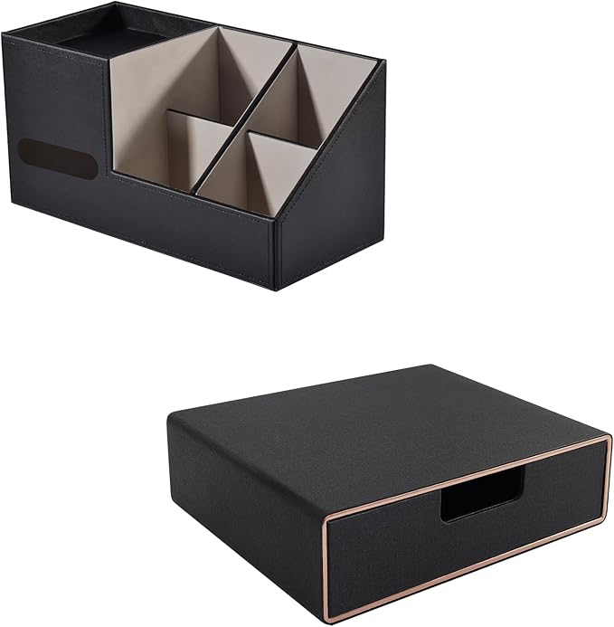 PU Leather Stackable Organizer Drawer,Plus Size Tissue Box Cover