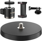 UTEBIT Magnetic Camera Mount for Action Camera, 66lb Strong Magnetic Mount with 360° Rotation Ball Head for Car or Magnetic Surfaces, Compatible with Gopro Hero 13, DJI Osmo Action Osmo Nano, Insta360