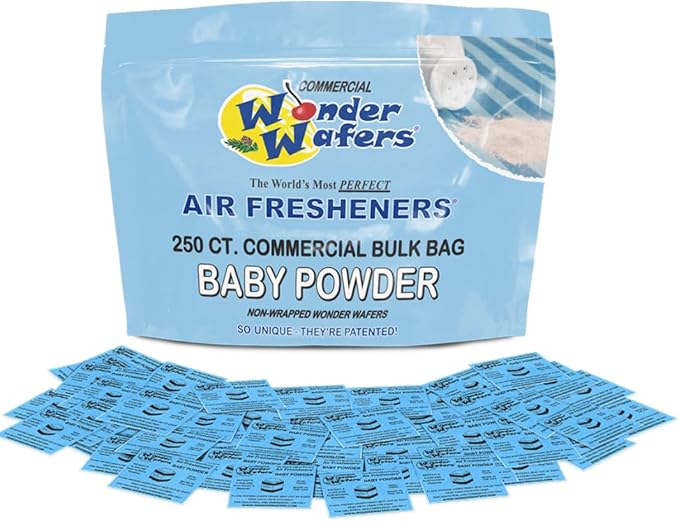 Wonder Wafers 250 Count Unwrapped Automobile Professional Use Air Fresheners Car and Truck Detail (Baby Powder)