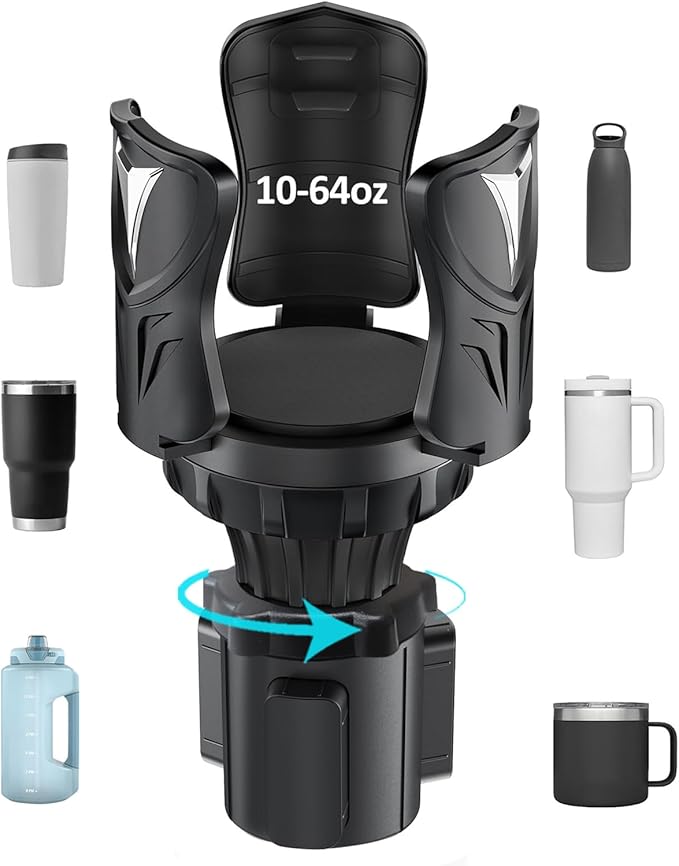 Cup Holder Expander for Car with Adjustable Adapter, Easkkty All Purpose Car Cupholder Extender Organizer with Expandable Bas