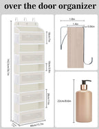 KYEVIS Over The Door Organizer, 5 Shelves Closet Door Hanging Organizer with 10 Mesh Pockets, Nursery Closet Organizer, Baby 
