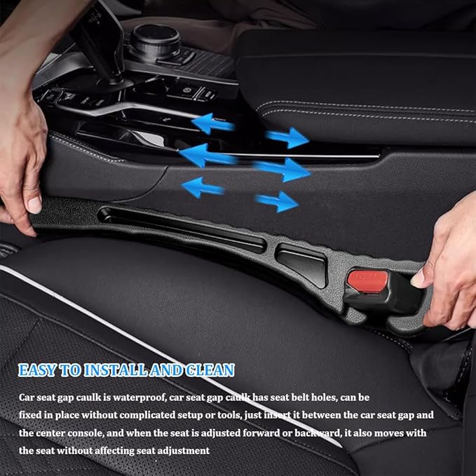 2PCS Car Seat Gap Filler Organizer, Multifunctional Car Gap Filler Organizer Storages Phone Key Avoids Things Falling, Universal Car Blocker Between Seats for Most Vehicles