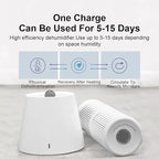 Reusable Cordless Gun Safe Mini Dehumidifier, Rechargeable with Heating Base, Quiet Small Portable Drier Stick for Space