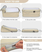 Gonex 8 Set Expandable Mesh Packing Cubes for Travel Essentials, Compression Organizer with Toiletry, Laundry, Shoe, Cable Ba