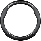 for Steering Wheel Cover Fusion Carbon Fiber Premium Leather Non-Slip, Breathable, Trendy Car Accessories with Car Logo,for Accessories (New-New)