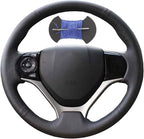 Leather Steering Wheel Cases Car Steering Wrap Stitch Steering Wheel Cover Fit for Honda Civic Civic 9 2012 2013 2014 2015,Blue