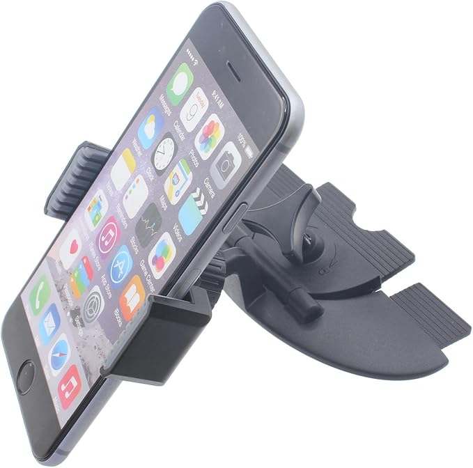 Car Mount CD Slot Holder Cradle Compatible with Sharp Rouvo V/NUU X6 Plus, Swivel Dock Strong Grip CD Player Slot