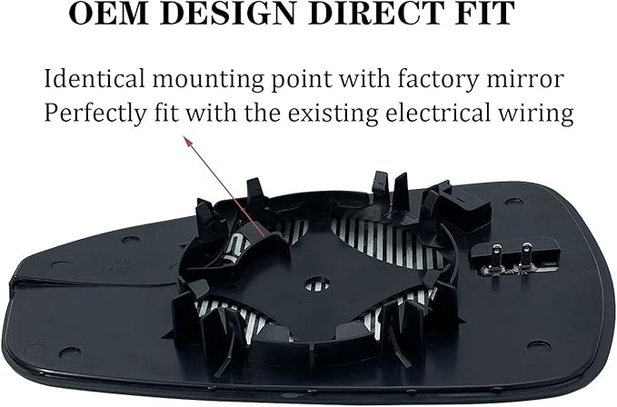 Passenger Right Side Mirror Replacement for 2013 2014 2015 2016 2017 2018 2019 2020 Ford Fusion Side Mirror Glass - Side View Heated Convex Mirror with Blind Spot Rear Holder