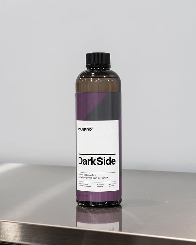 CARPRO DarkSide - Tire & Rubber Sealant, Hydrophobic & Self-Cleaning, Satin Black Shine, UV Protection, Revives Dull Faded Ru