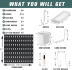 8-Pack 22"x44" Plastic Pegboard Panels Durable Modular Organizer Boards for Wall Storage, Garage, Workshop & Craft Room – Lig