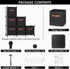 Cube Storage Organizer with Storage Bins, 6-Cube Shelves Units with 6 Organizer Bins, DIY Plastic Storage Shelves with Mallet