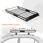 TOOENJOY 59 x 35.4 x 4.7 Inch Roof Cargo Basket Carrier, Car Top Luggage Holder for Car, SUV and Pickup, 200 LBS Capacity
