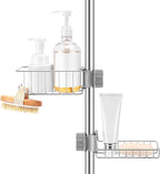 Clawfoot Tub Caddy(Shower Rod Not Included) - Stainless Steel Shower Shelves and Soap Caddy