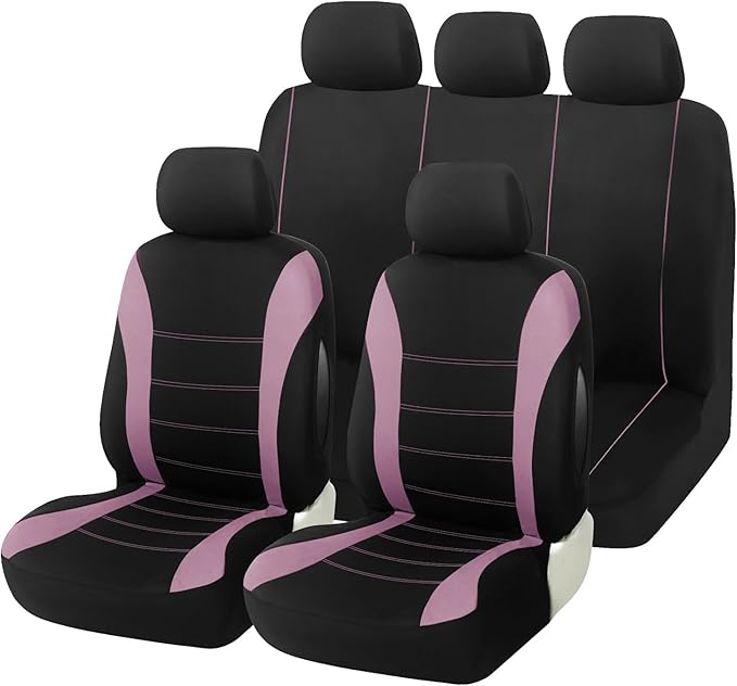 Foneso Car Seat Covers, 100% Breathable with Composite Sponge Inside, Airbag Compatible Universal Fit Accessories Auto for Ca