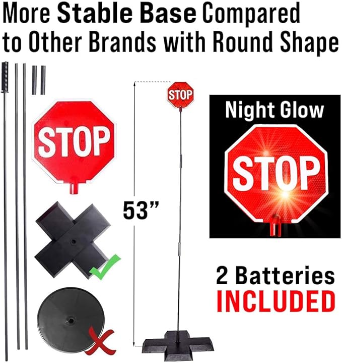 LED Stop Sign Parking Assistant for Garage with Flashing Signal
