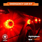 LED Road Flares 12 Pack Roadside Emergency Car Kit, USB Rechargeable (lithium battery) Road Safety Flare Light,9 Flash Modes,