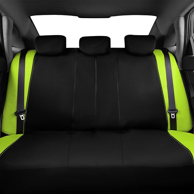Flying Banner Butterfly car seat Covers ful Set Fashion Universal Lady Woman Female Rear Bench Split Colorized (Green, Full S