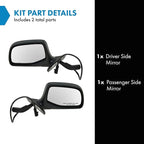 TRQ Driver and Passenger Side Mirror Assembly Set Power Foldaway Smooth Paint to Match Compatible with 1992-1996 Ford Bronco 