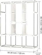 BAOKALER Portable Closet for Hanging Clothes 67 Inch Wide Large Capacity Portable Wardrobe Closet with Cover, Storage Shelves