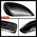 A-Premium Driver Side Rearview Mirror Cover Cap - Compatible with Nissan Altima 2013-2018 - Smooth Black, Without Turn Signal Hole